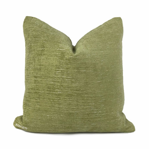 Knox Spring Green Slub Textured Chenille Pillow Cover - Aloriam
