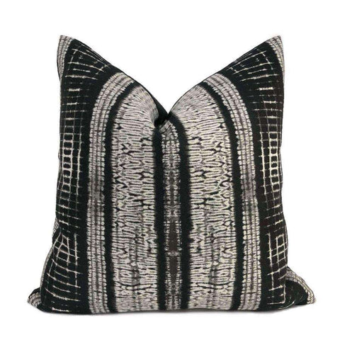 Kordari Soft Black Brown Tribal Stripe Pillow Cover