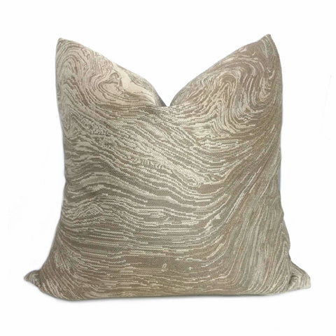 Kravet Beige Tan Agate Marble Geology Pattern Pillow Cover
