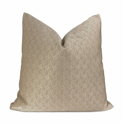 Kravet Candice Olson Abstract Wavy Lines Silvery Beige Taupe Throw Pillow Cushion Cover (Jentry fabric) - Aloriam