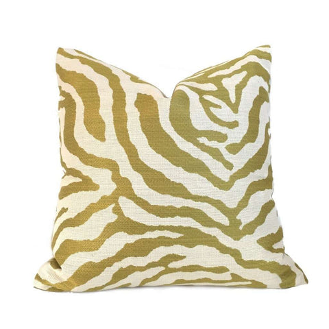 Kravet Citron Cream Tiger Animal Stripe Pillow Cover,  Fits 22x22 Cushion Inserts Cushion Pillow Case Euro Sham 16x16 18x18 20x20 22x22 24x24 26x26 28x28 Lumbar Pillow 12x18 12x20 12x24 14x20 16x26 by Aloriam