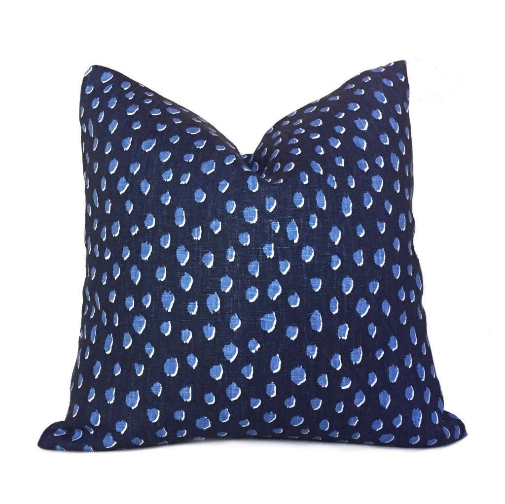 Kravet Kate Spade Fauna Navy Blue Animal Spots Small Dots Pillow Cover by Aloriam