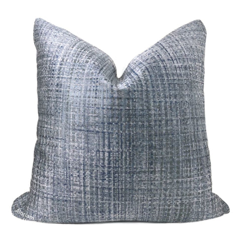 Lambert Slate Blue Gray Crosshatch Weave Pillow Cover - Aloriam