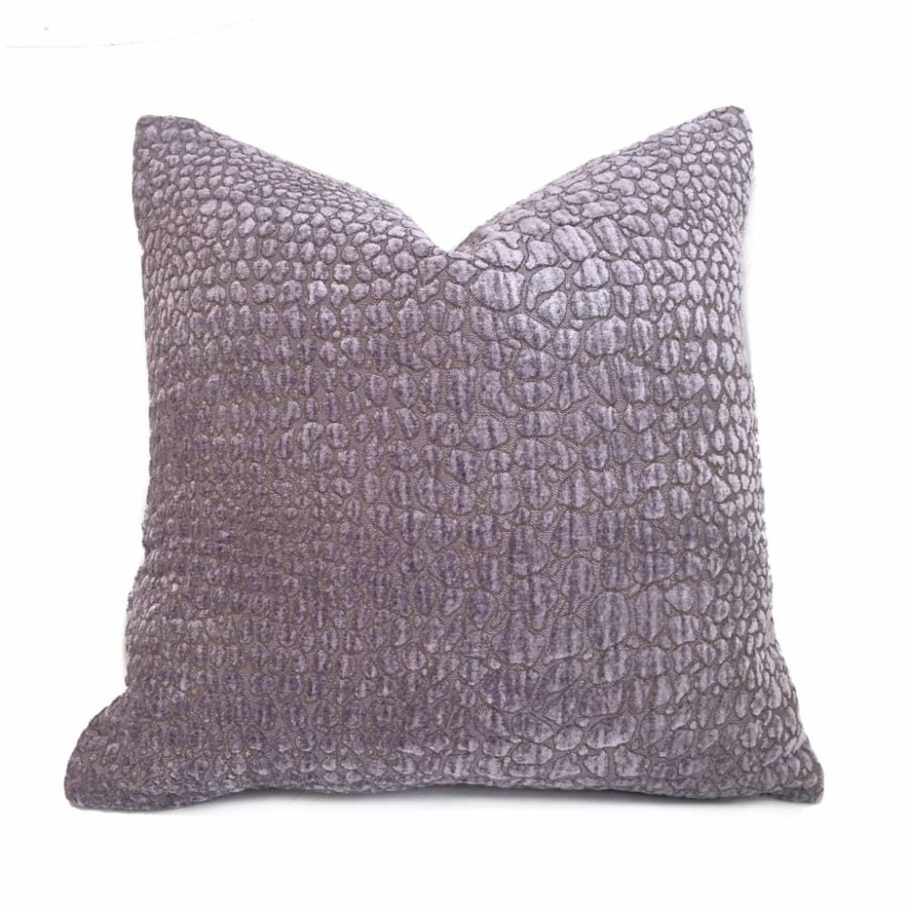 Lavender Purple Alligator Chenille Pillow Cover - Aloriam