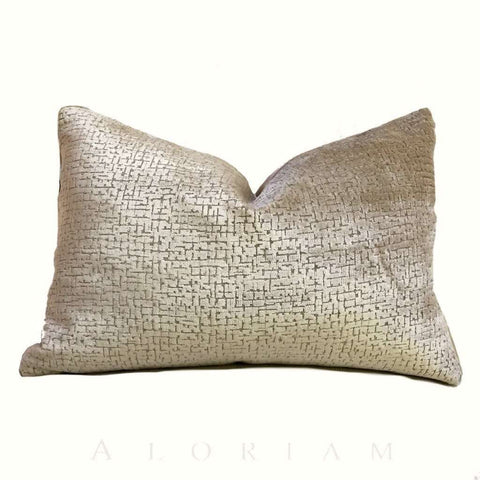 Lee Jofa Threads Calisto Parchment Light  Brown Beige Textured Velvet Pillow Cover