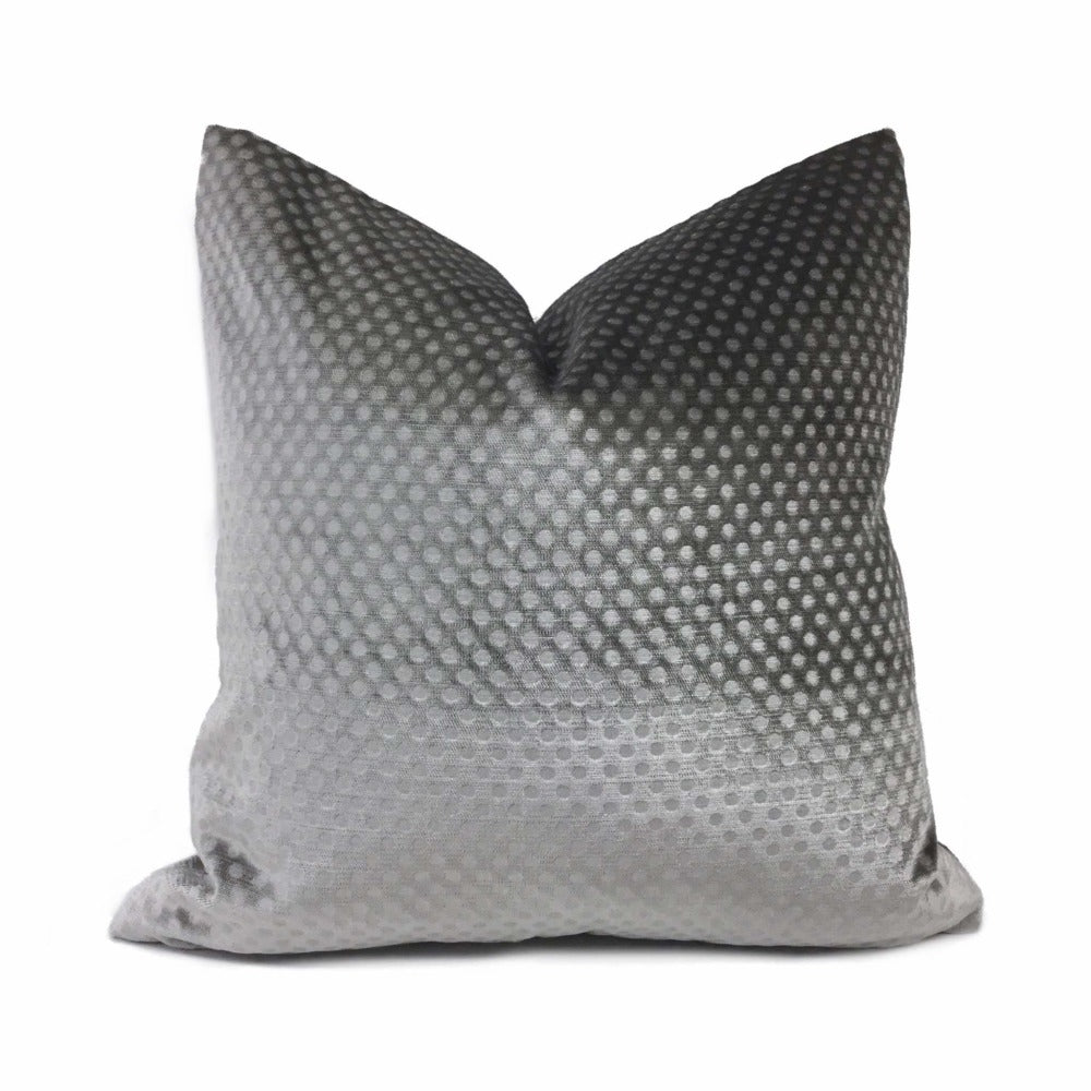Light Gray Dimple Dots Velvet Pillow Cover Cushion Pillow Case Euro Sham 16x16 18x18 20x20 22x22 24x24 26x26 28x28 Lumbar Pillow 12x18 12x20 12x24 14x20 16x26 by Aloriam