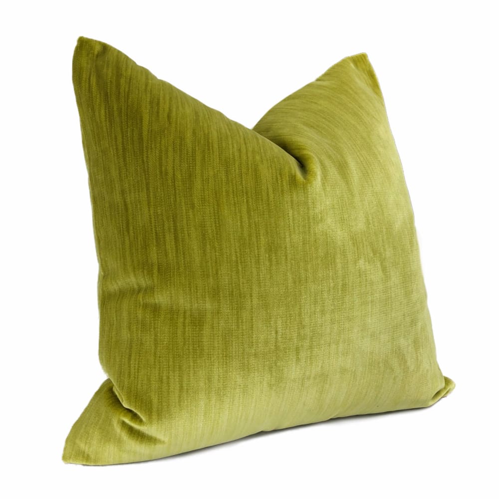 Lime Chartreuse Green Strie Velvet Pillow Cover - Aloriam