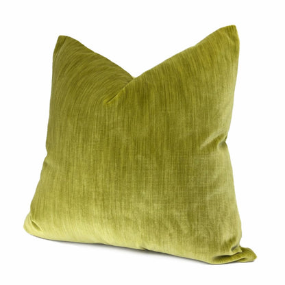 Lime Chartreuse Green Strie Velvet Pillow Cover - Aloriam