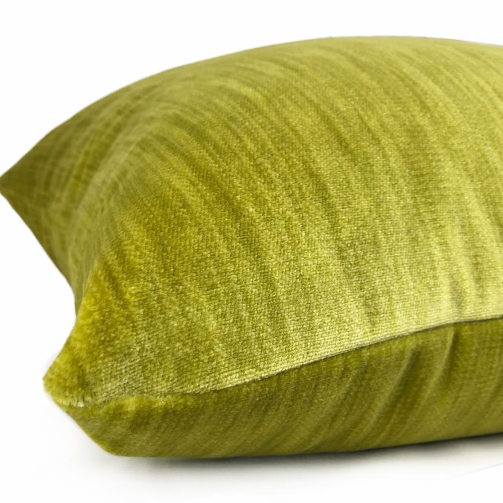 Lime Chartreuse Green Strie Velvet Pillow Cover - Aloriam