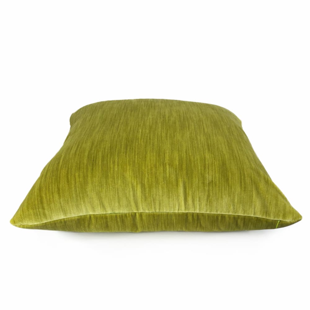 Lime Chartreuse Green Strie Velvet Pillow Cover - Aloriam