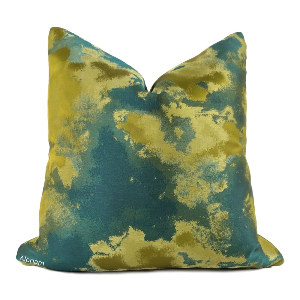 Lorenzo Green Chartreuse Abstract Tonal Pillow Cover - Aloriam
