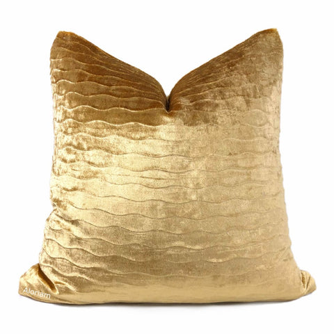 Ludwig Gold Wave Velvet Pillow Cover - Aloriam