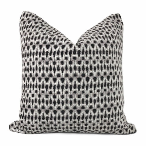 Luther Black White Dots Chenille Pillow Cover - Aloriam