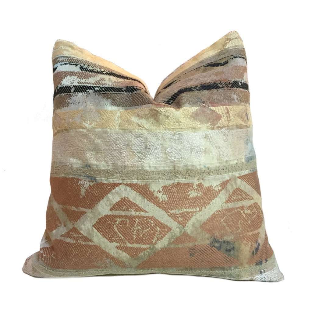 Designer Archeology Earth Tones Ikat Ethnic Pillow Cover