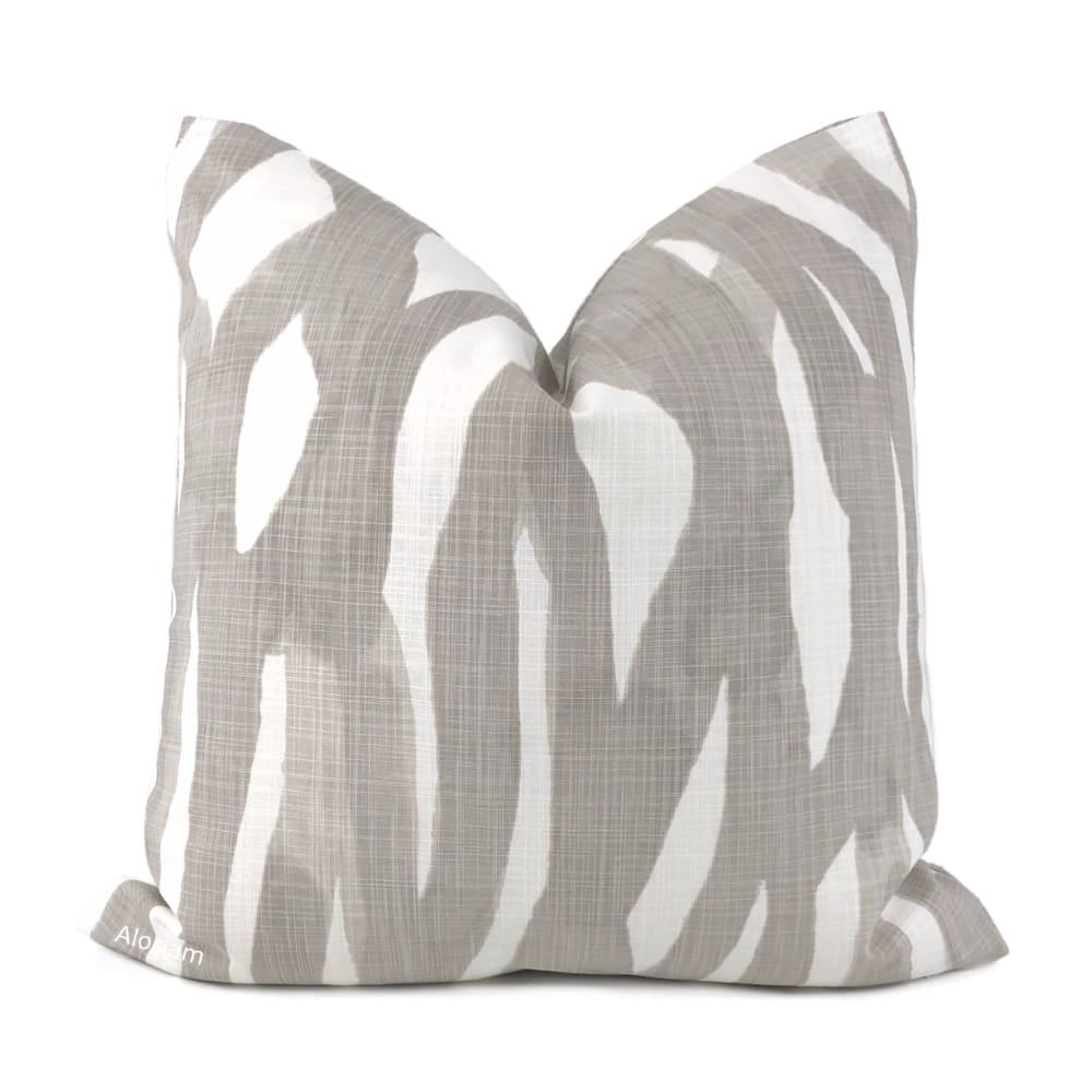 Lyra Gray White Brushstrokes Pillow Cover - Aloriam