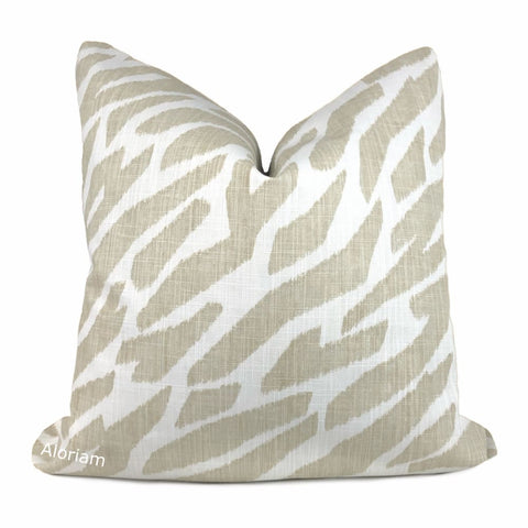 Matthias Beige White Abstract Zebra Pillow Cover - Aloriam