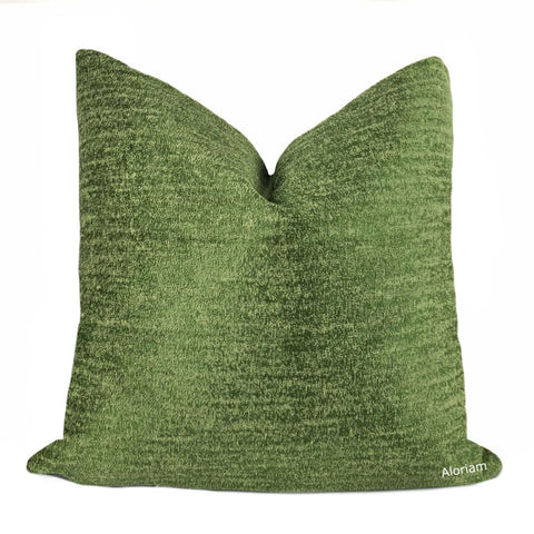 Maxwell Garden Green Two Tone Chenille Velvet Pillow Cover - Aloriam
