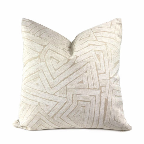 Maze Gesso White Beige Abstract Pillow Cover (Made from Lacefield Designs fabric) - Aloriam