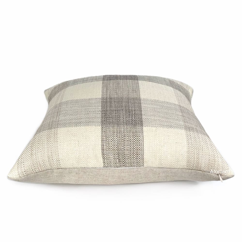 McKinley Cream Beige Brown Buffalo Plaid Pillow Cover - Aloriam