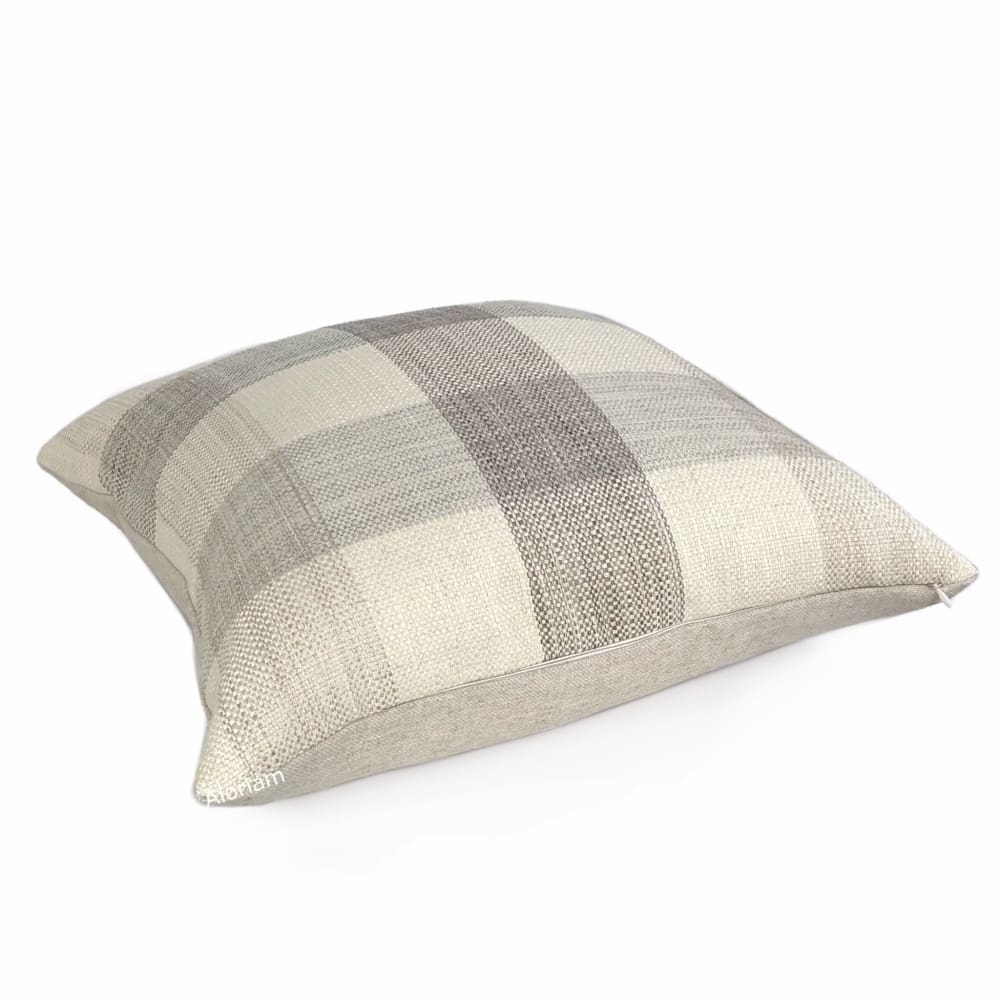 McKinley Cream Beige Brown Buffalo Plaid Pillow Cover - Aloriam