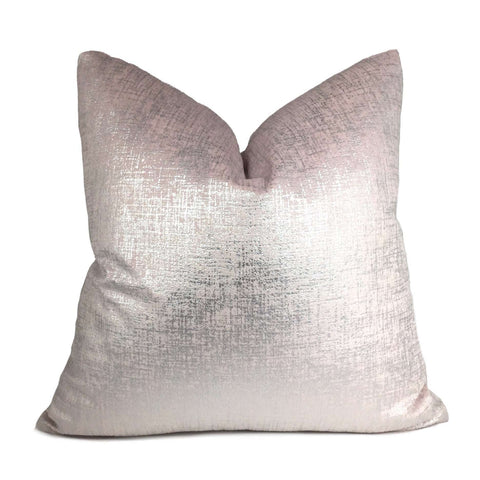 Metallic Silver Pink Velveteen Pillow Cover
