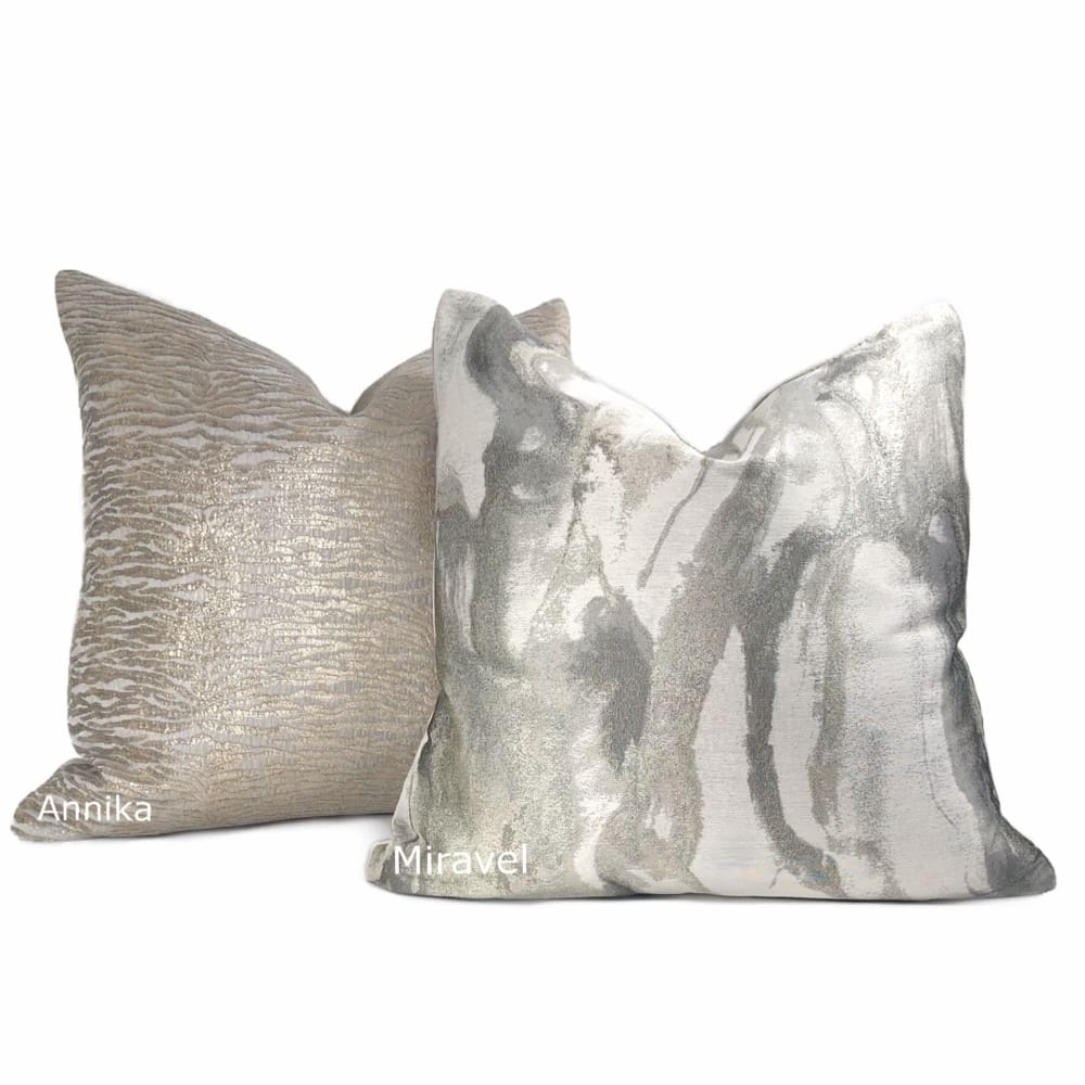 Miravel Oyster Gray Taupe Abstract Pillow Cover - Aloriam