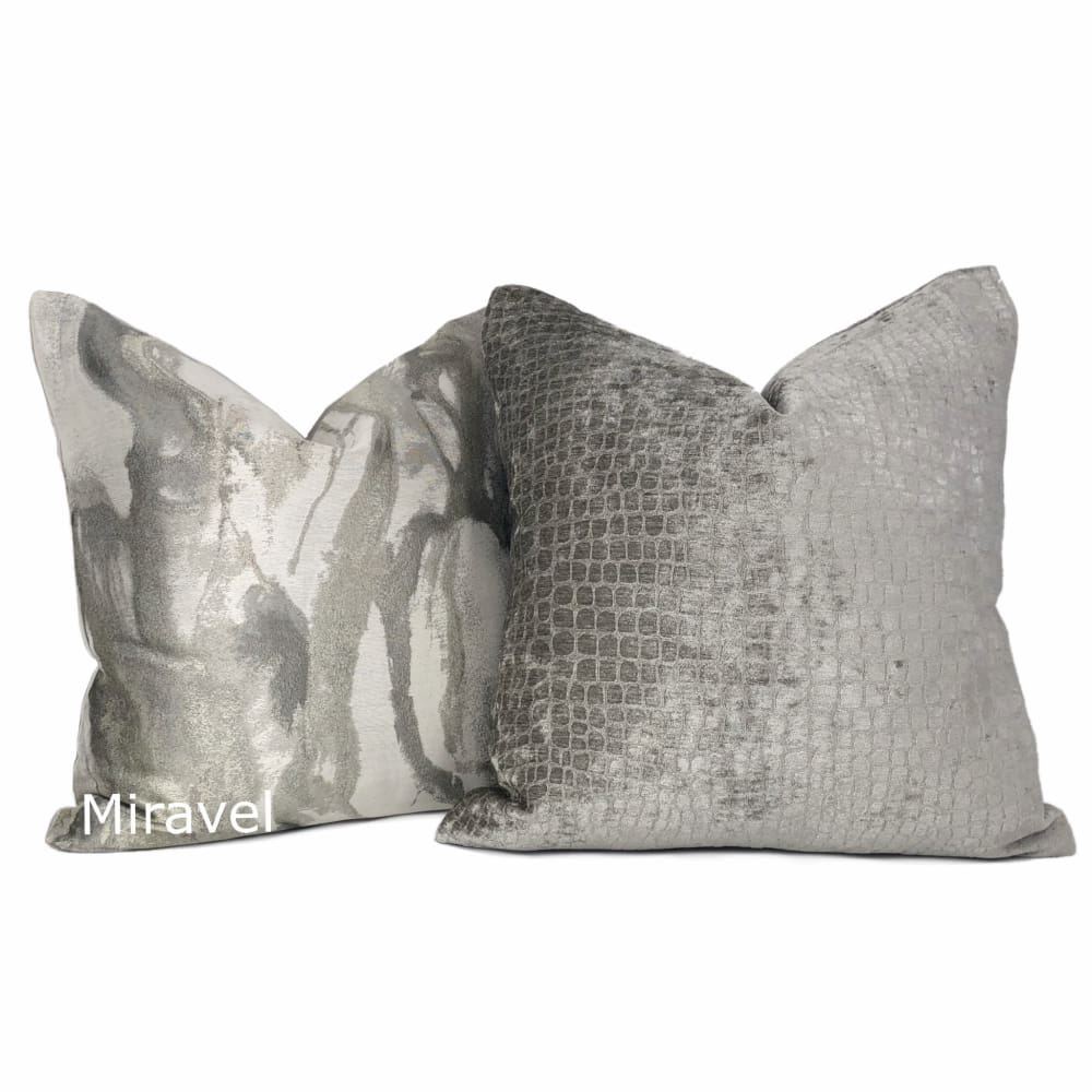 Miravel Oyster Gray Taupe Abstract Pillow Cover - Aloriam