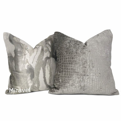 Miravel Oyster Gray Taupe Abstract Pillow Cover - Aloriam