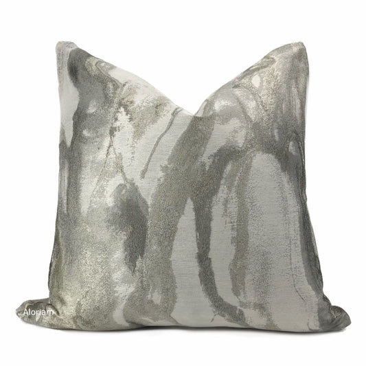 Miravel Oyster Gray Taupe Abstract Pillow Cover - Aloriam