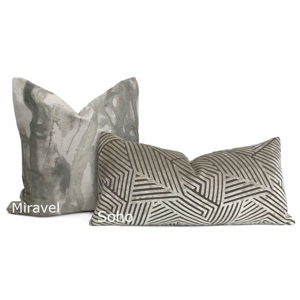 Miravel Oyster Gray Taupe Abstract Pillow Cover - Aloriam