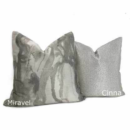 Miravel Oyster Gray Taupe Abstract Pillow Cover - Aloriam