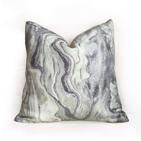Modern Abstract Geology Gray Cream Pillow Cover by Aloriam