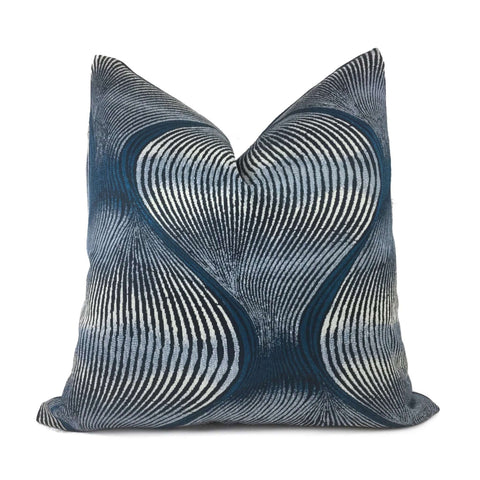 Modern Ogee Swirl Blue Teal Gray Pillow Cover Cushion Pillow Case Euro Sham 16x16 18x18 20x20 22x22 24x24 26x26 28x28 Lumbar Pillow 12x18 12x20 12x24 14x20 16x26 by Aloriam