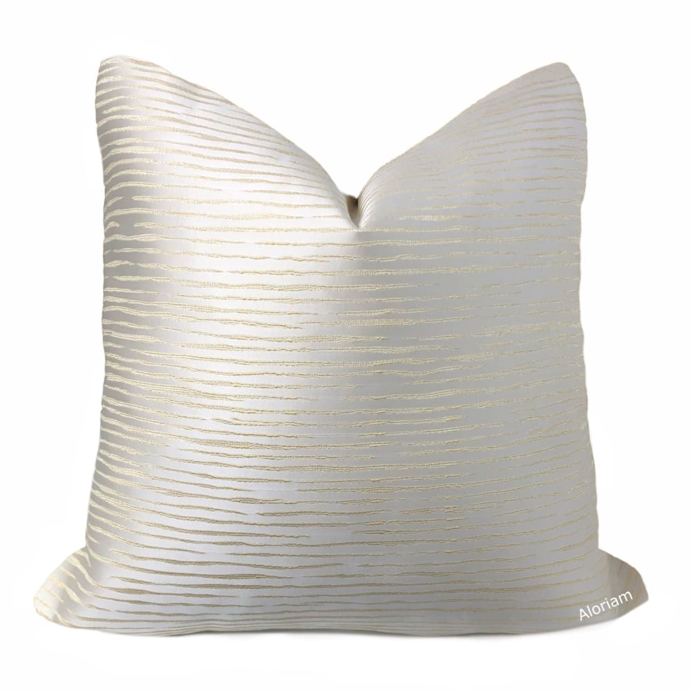 Morrison Cream Light Gold Freeform Stripes Pillow Cover - Aloriam