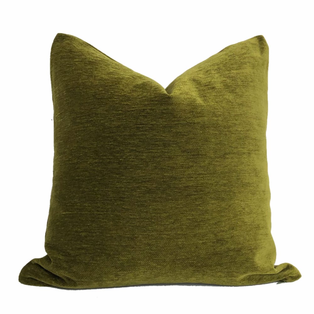 Moss Green Chenille Pillow Cover - Aloriam