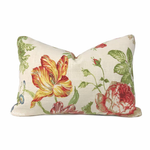 Multicolor Spring Floral Linen Pillow Cover - Aloriam