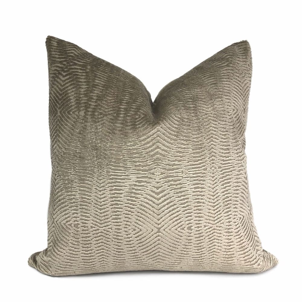 Narcisco Taupe Brown Chenille Texture Pillow Cover - Aloriam