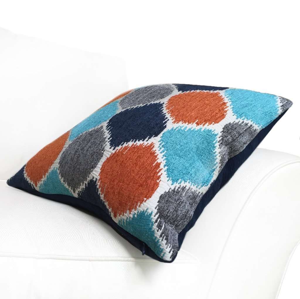 Burnt Orange Geometric Design Throw Pillow Cover Mid Century