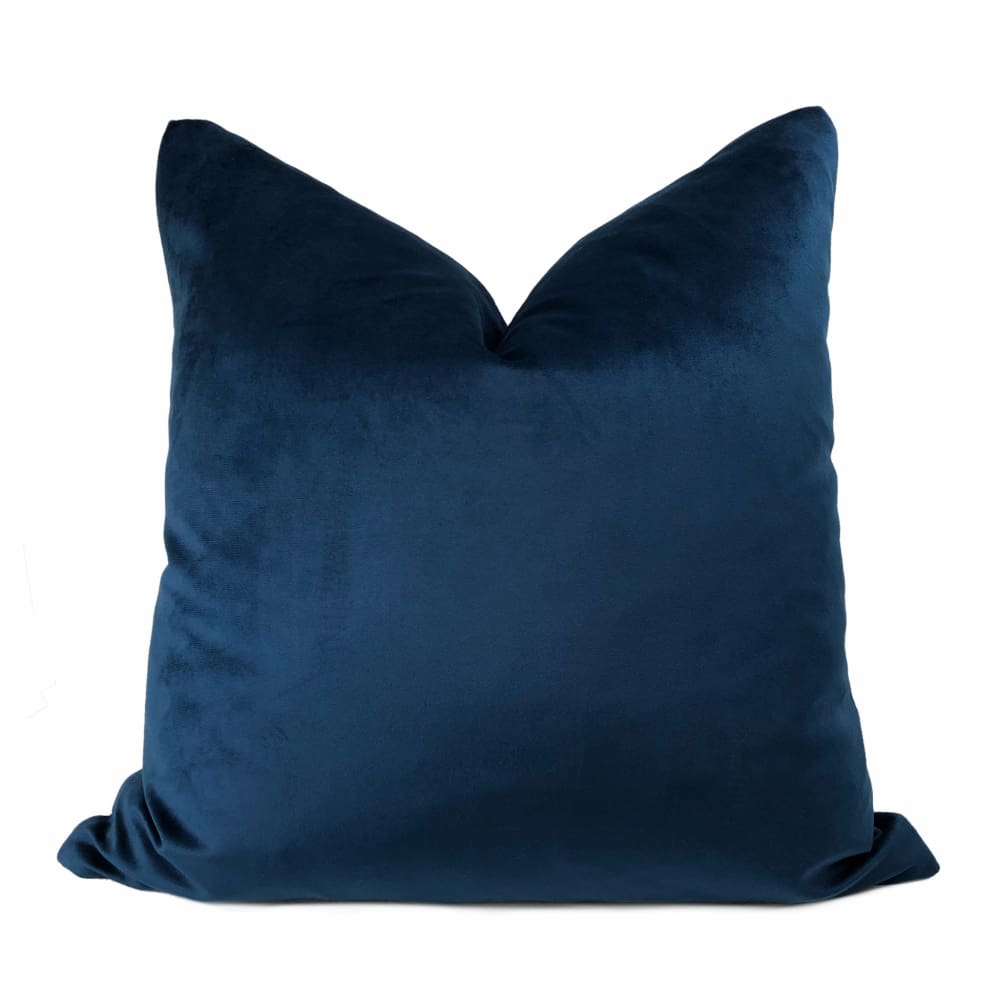 Navy Blue Libretto Microfiber Velvet Pillow Cover - Aloriam