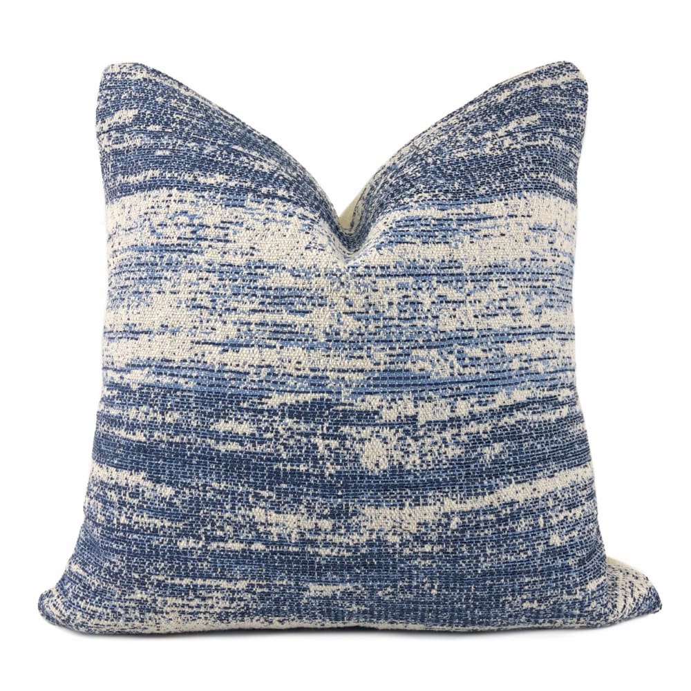 Newport Blue Cream Abstract Texture Pillow Cover - Aloriam