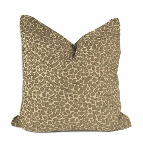 Niobe Brown Leopard Spots Chenille Pillow Cover - Aloriam