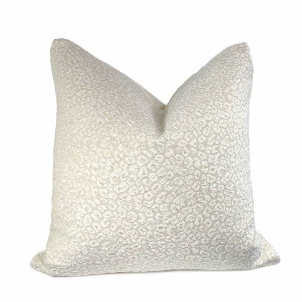 Niobe Snow Leopard Spots Chenille Pillow Cover - Aloriam