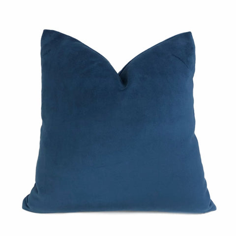 Ocean Blue Brooklyn Velvet Pillow Cushion Cover - Aloriam