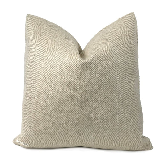 Parker Natural Ecru Herringbone Chevron Pillow Cover - Aloriam