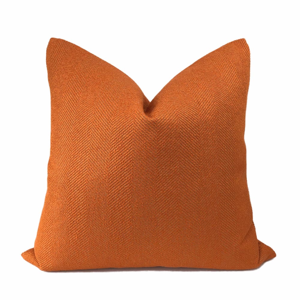 Parker Orange Herringbone Chevron Pillow Cover - Aloriam