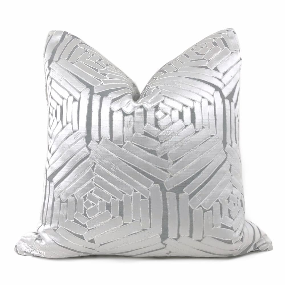 Percival Cloud Gray Freeform Hexagons Pillow Cover - Aloriam