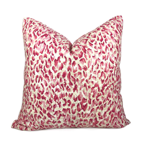 Pink Leopard Cotton Print Pillow Cover 20x20