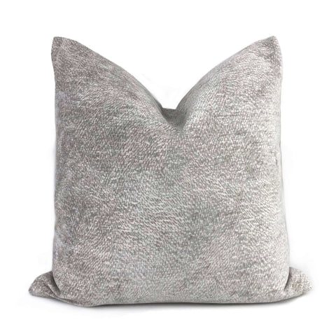 Preen Platinum Gray Minimalist Swirl Chenille Pillow Cover