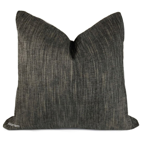 Presley Charcoal Gray Black Beige Tweed Pillow Cover - Aloriam