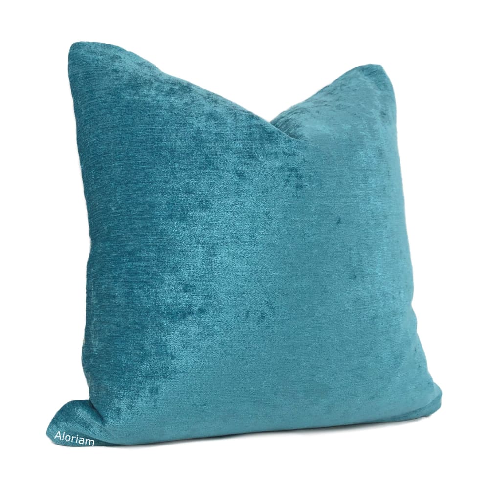 Raphael Turquoise Blue Chenille Pillow Cover - Aloriam